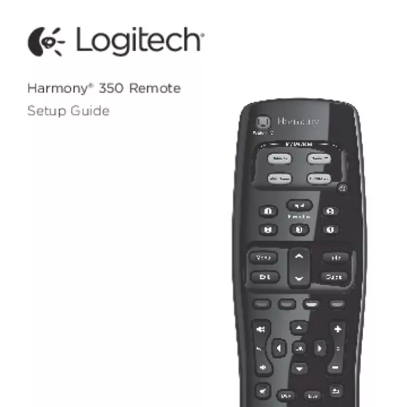 Mode d'emploi LOGITECH HARMONY 350 CONTROL