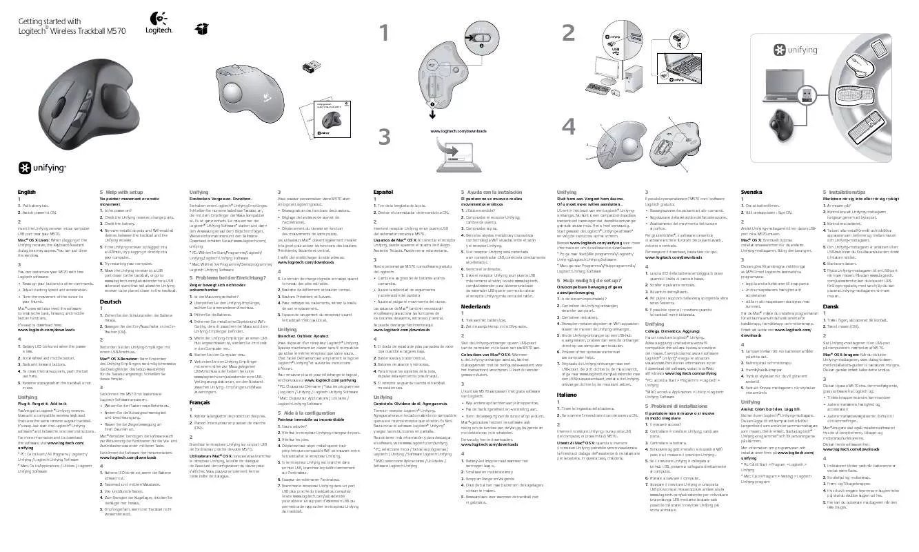 Mode d'emploi LOGITECH M570