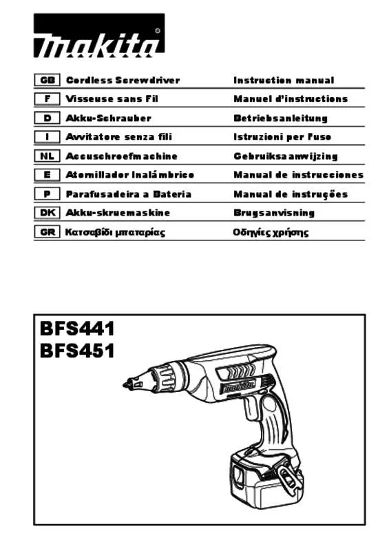 Mode d'emploi MAKITA BFS451