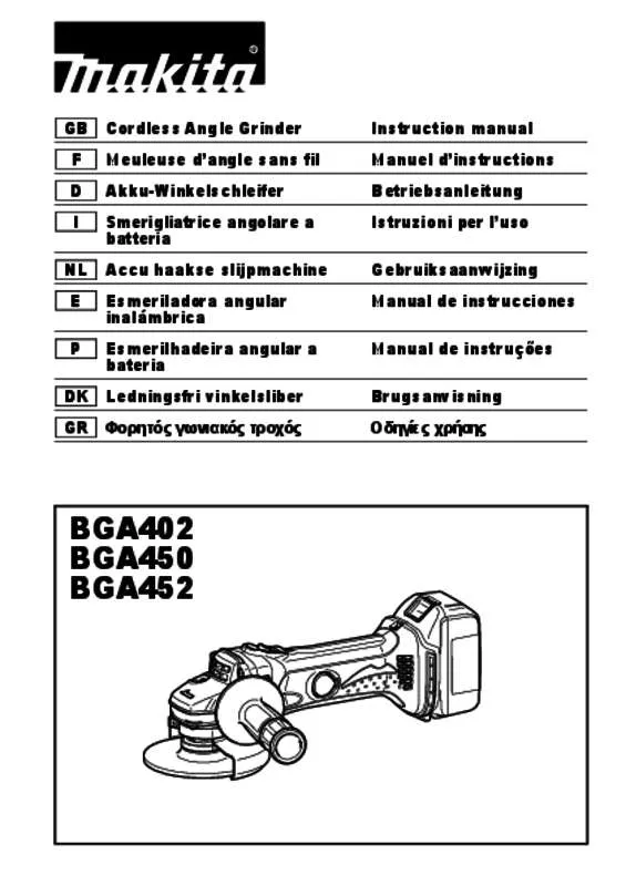 Mode d'emploi MAKITA BGA402