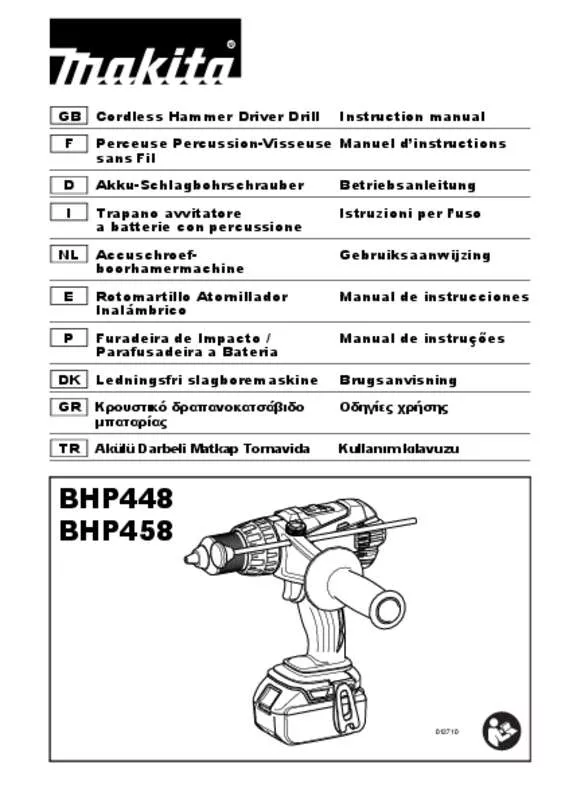 Mode d'emploi MAKITA BHP458