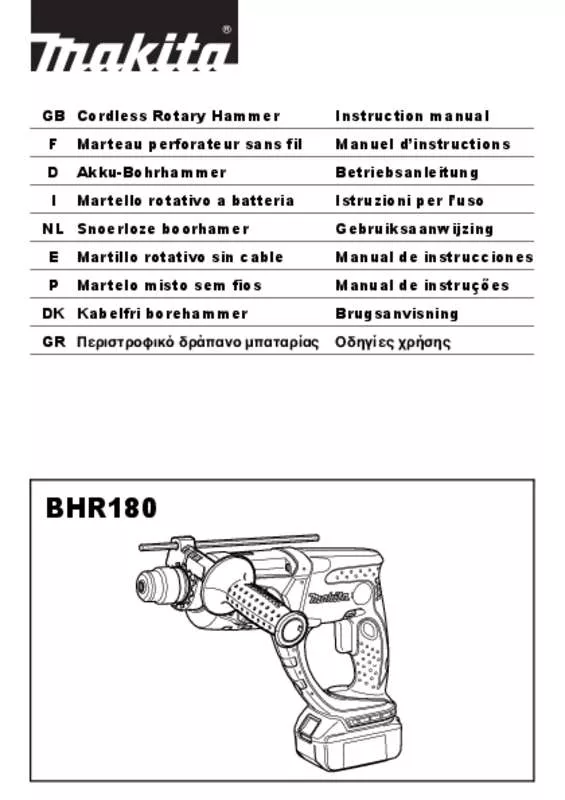 Mode d'emploi MAKITA BHR180