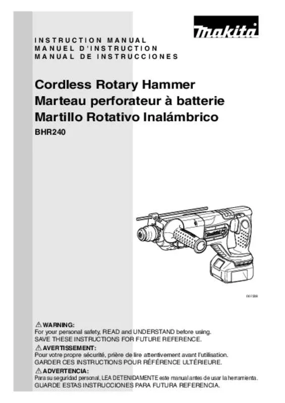 Mode d'emploi MAKITA BHR240