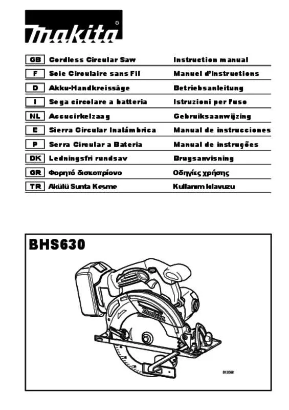 Mode d'emploi MAKITA BHS630