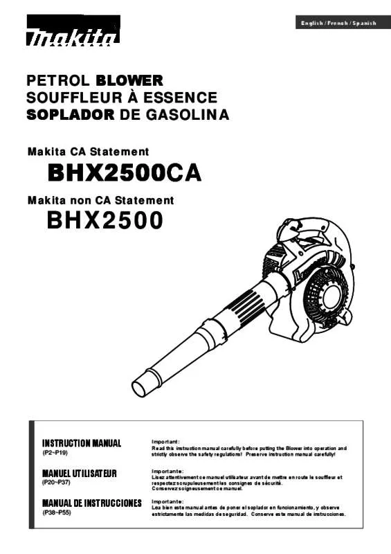 Mode d'emploi MAKITA BHX2500CA