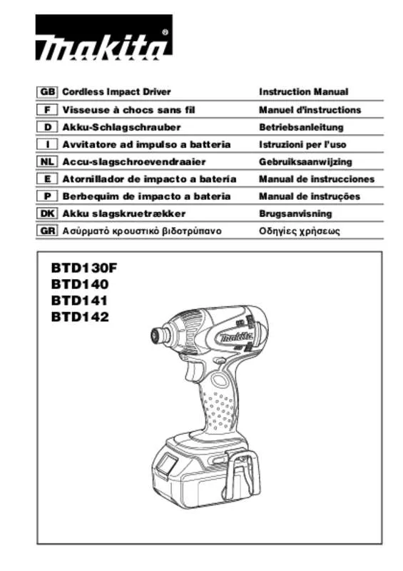 Mode d'emploi MAKITA BTD141