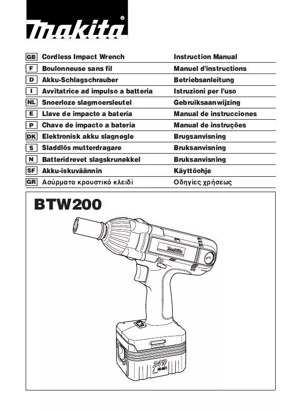 Mode d'emploi MAKITA BTW200