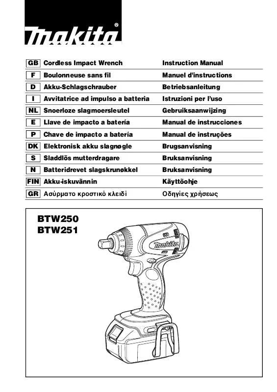 Mode d'emploi MAKITA BTW250