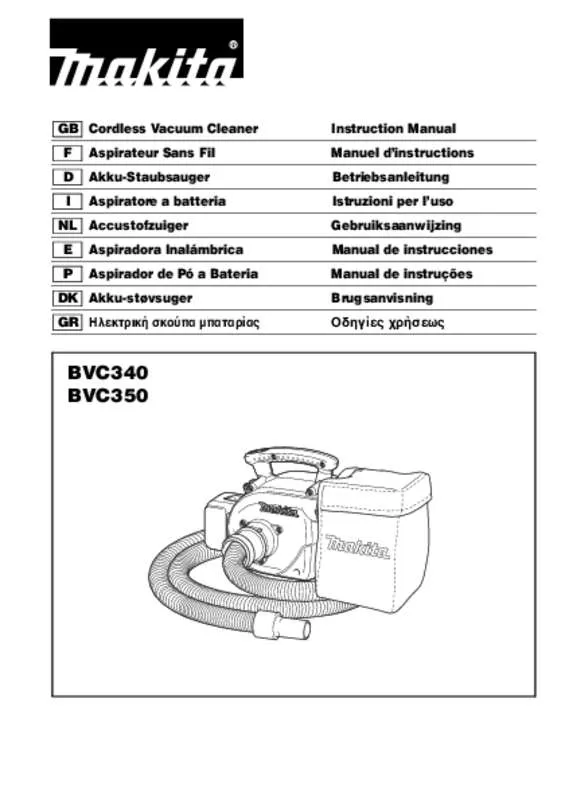 Mode d'emploi MAKITA BVC350