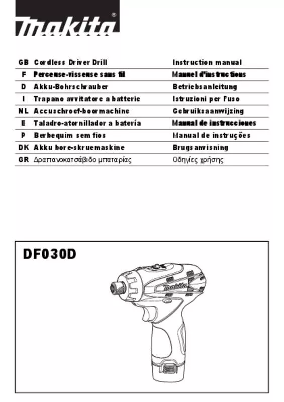 Mode d'emploi MAKITA DF030D