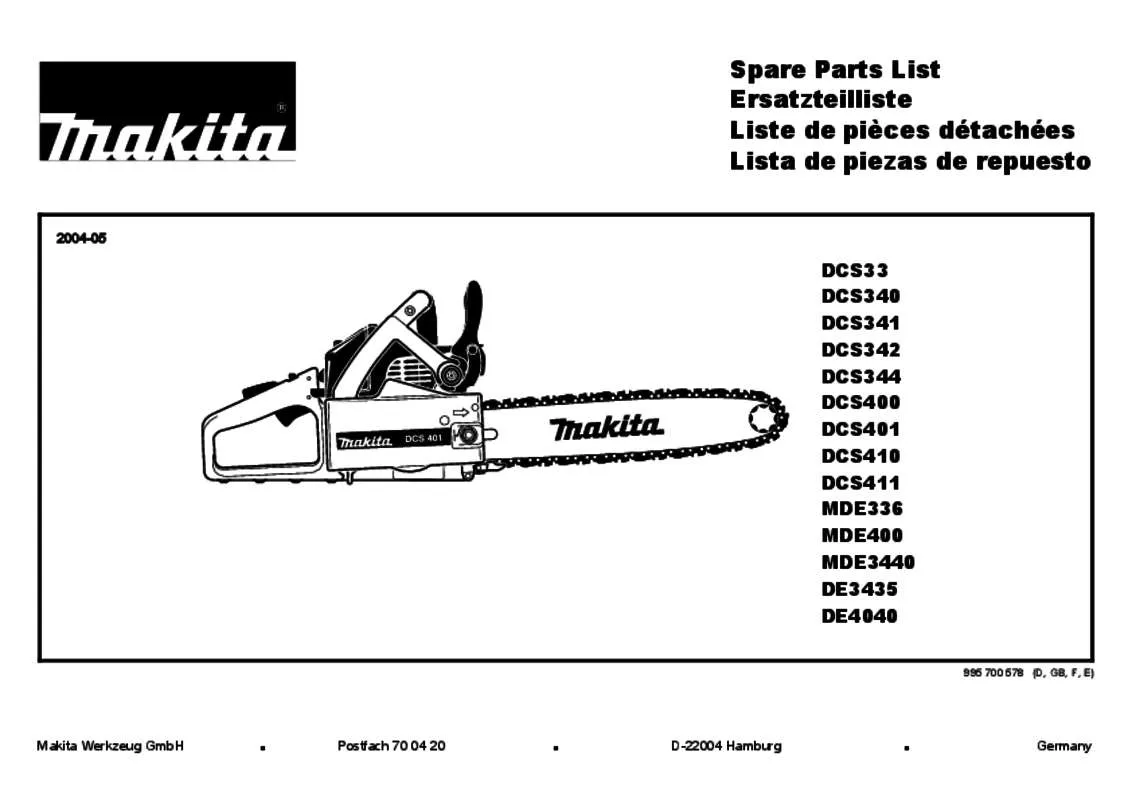 Mode d'emploi MAKITA MDE400