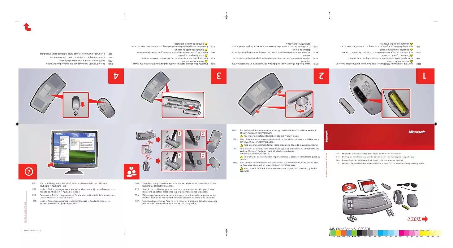 Mode d'emploi MICROSOFT WIRELESS ENTERTAINMENT DESKTOP 7000