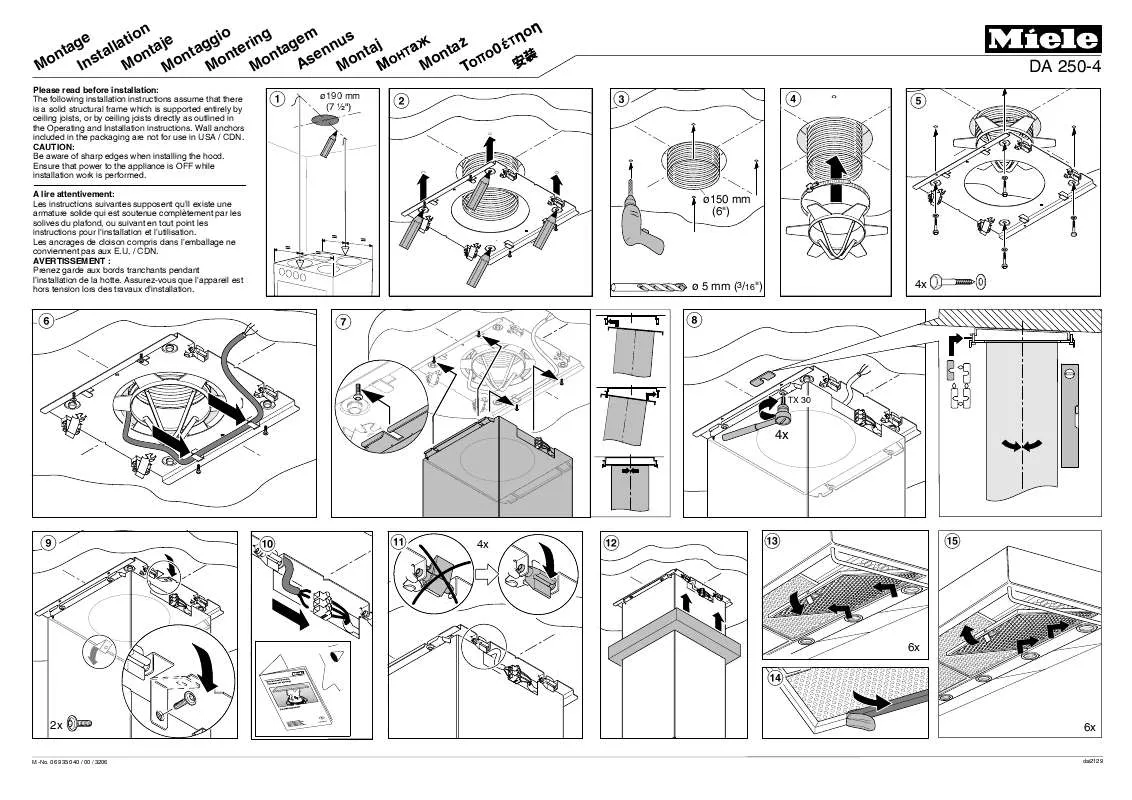 Mode d'emploi MIELE DA 250-4