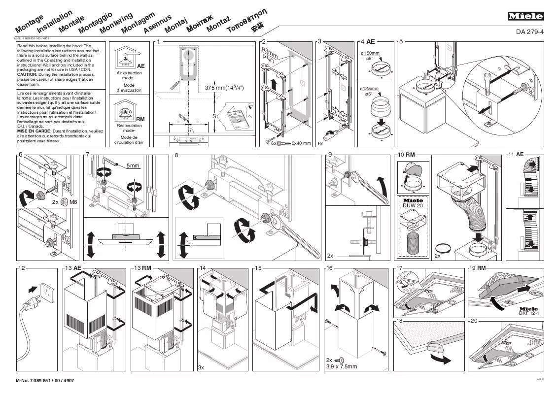 Mode d'emploi MIELE DA 279-4