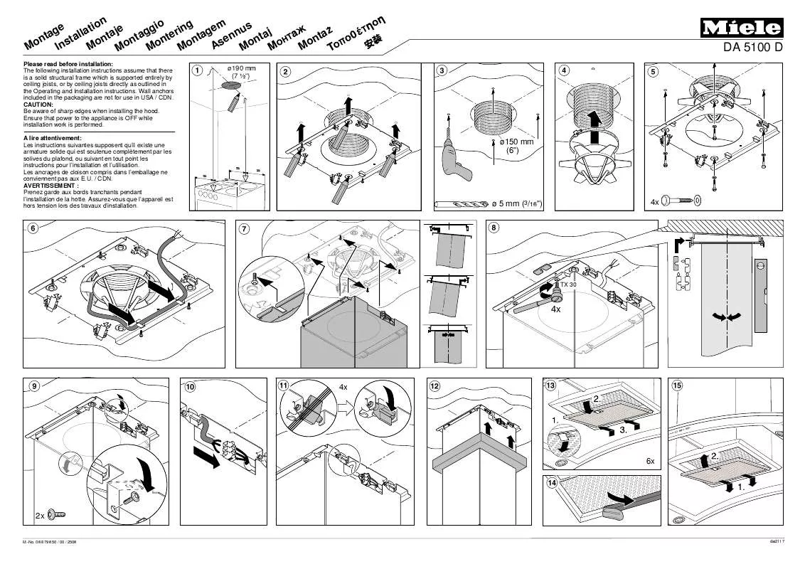 Mode d'emploi MIELE DA 5100 D