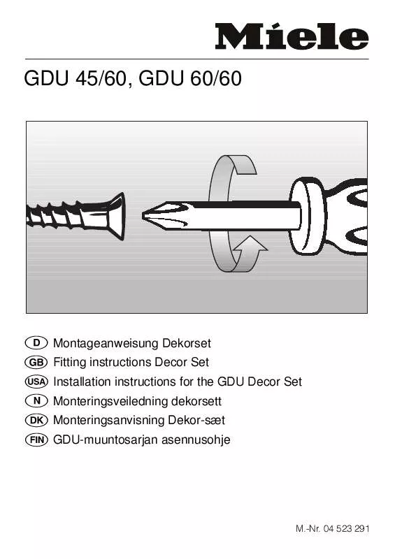 Mode d'emploi MIELE GDU 45-60