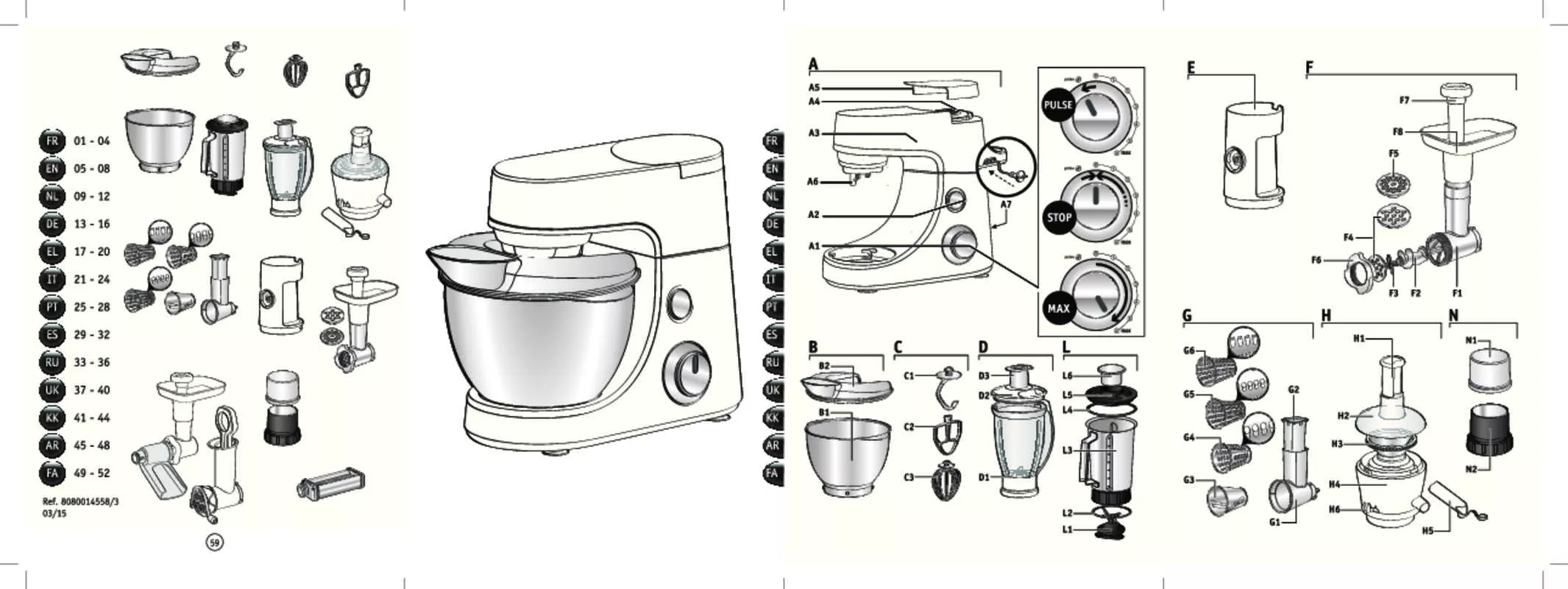 Mode d'emploi MOULINEX ROBOT MASTERCHEF GOURMET QA5001B1