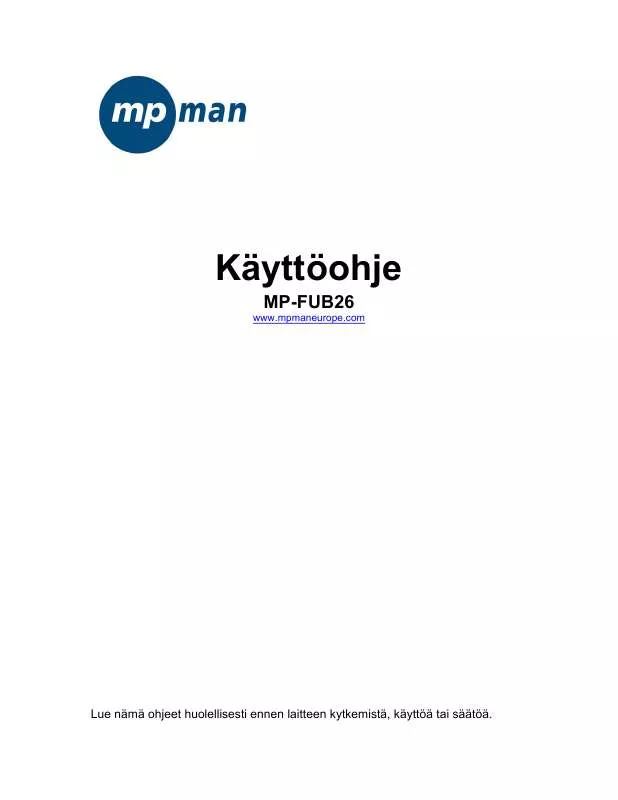 Mode d'emploi MPMAN MP-KI