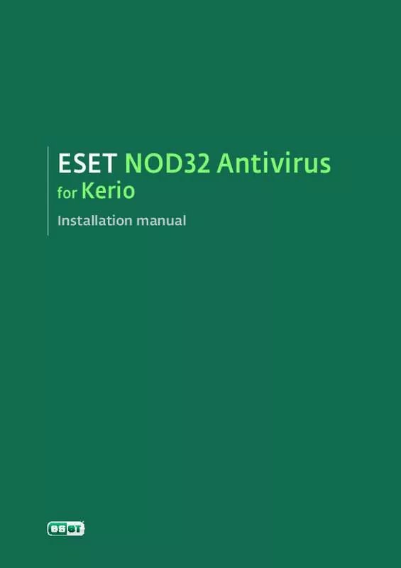 Mode d'emploi NOD32 ESET ANTIVIRUS FOR KERIO CONTROL