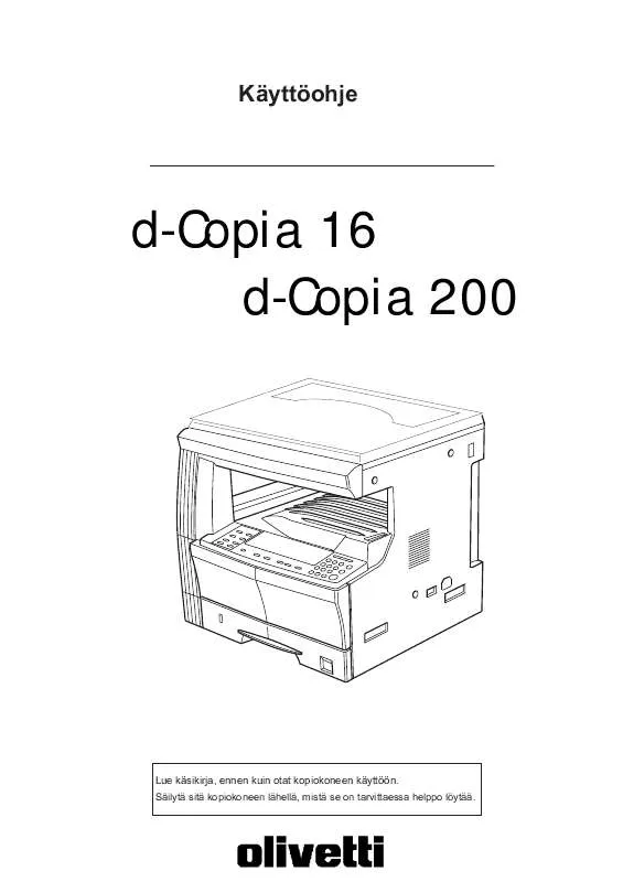 Mode d'emploi OLIVETTI D-COPIA 16