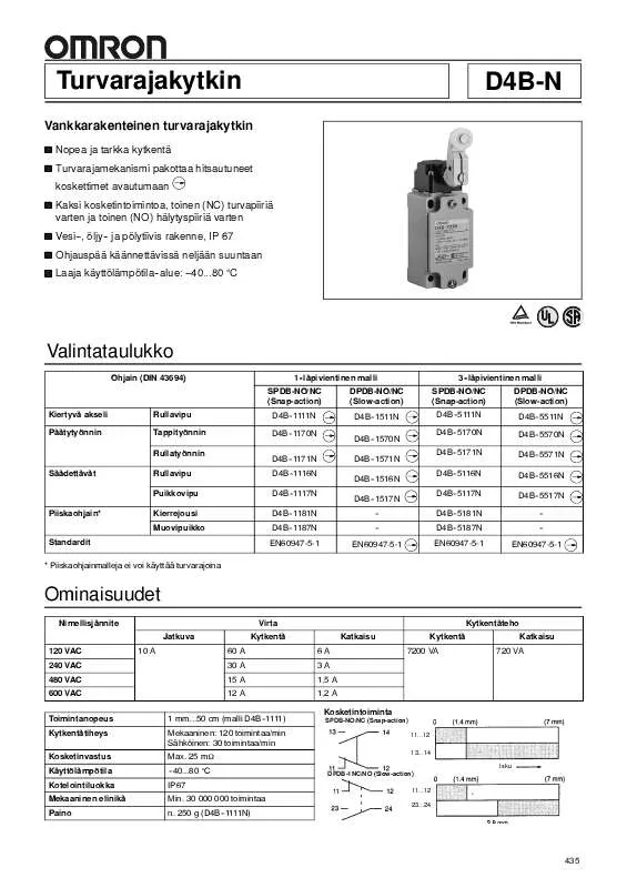 Mode d'emploi OMRON D4B-N