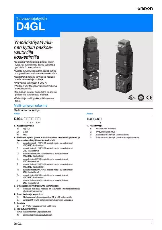 Mode d'emploi OMRON D4GL