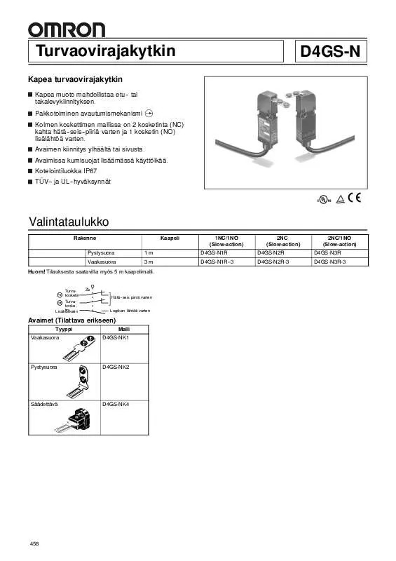 Mode d'emploi OMRON D4GS-N