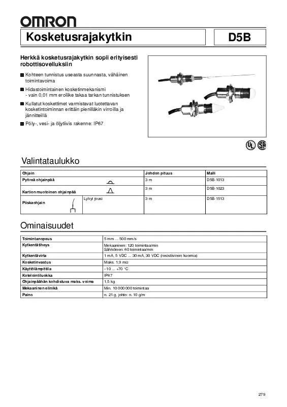 Mode d'emploi OMRON D5B