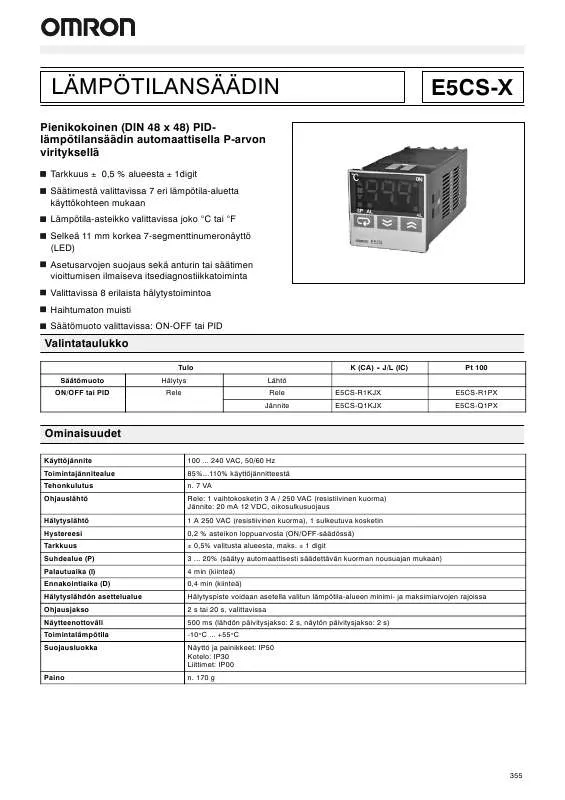 Mode d'emploi OMRON E5CS-X