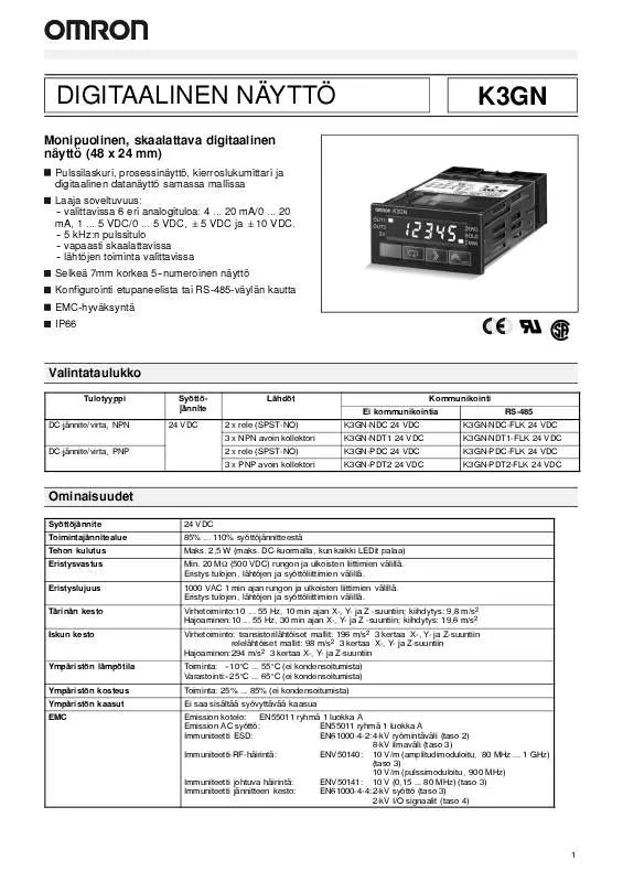 Mode d'emploi OMRON K3GN