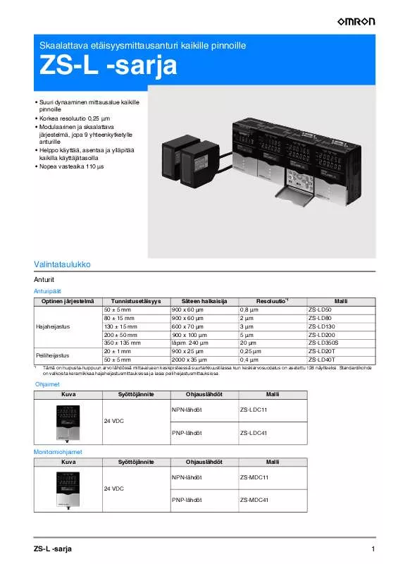 Mode d'emploi OMRON ZS-L