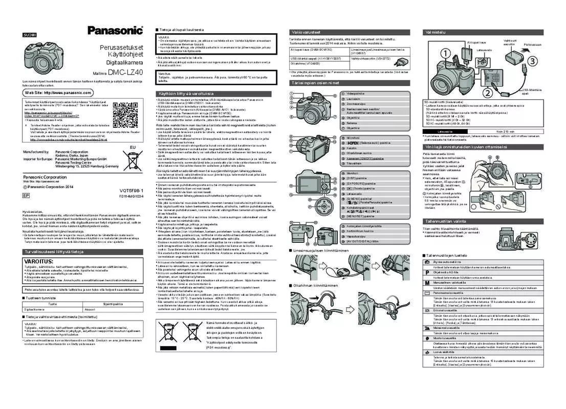 Mode d'emploi PANASONIC LUMIX DMC-LZ40EP