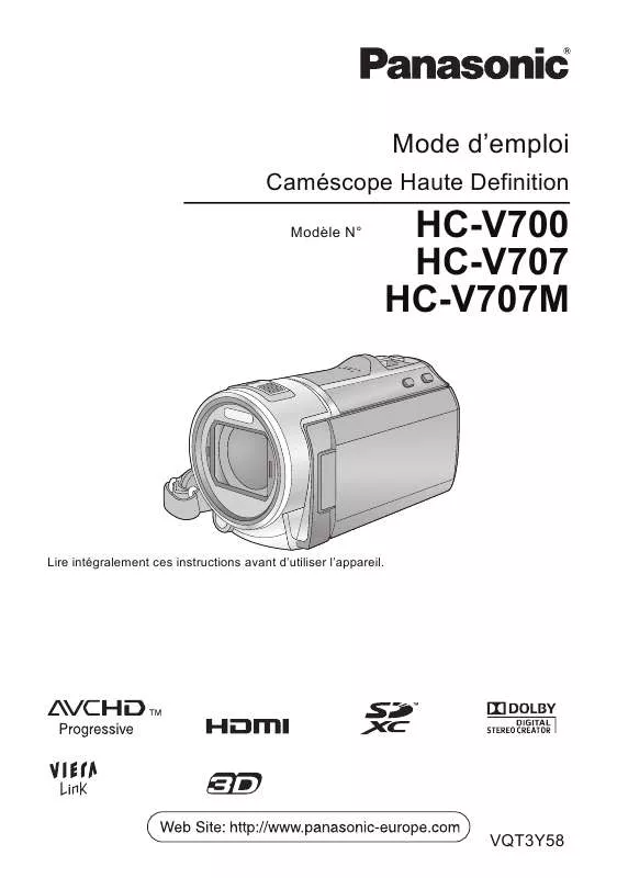 Mode d'emploi PANASONIC HCV700EF