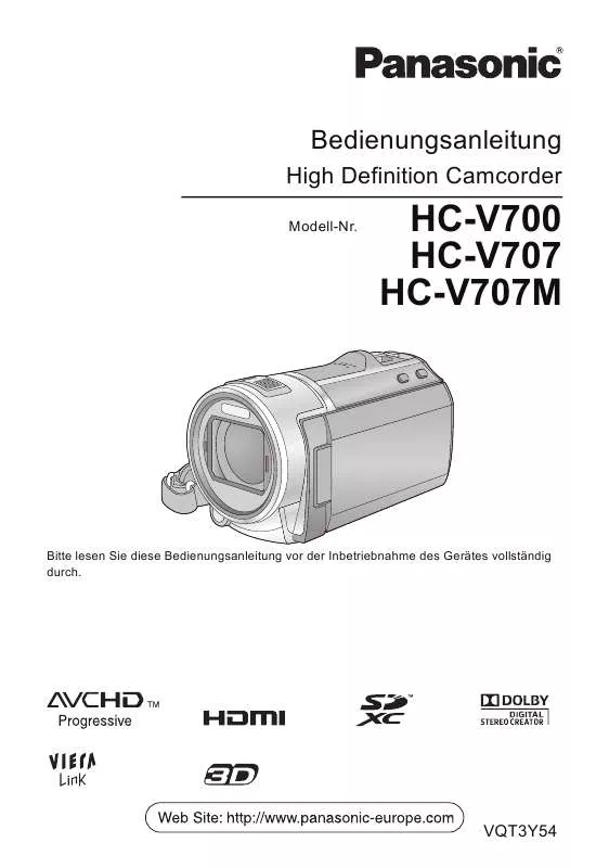 Mode d'emploi PANASONIC HCV707EG