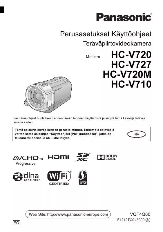 Mode d'emploi PANASONIC HC-V720M