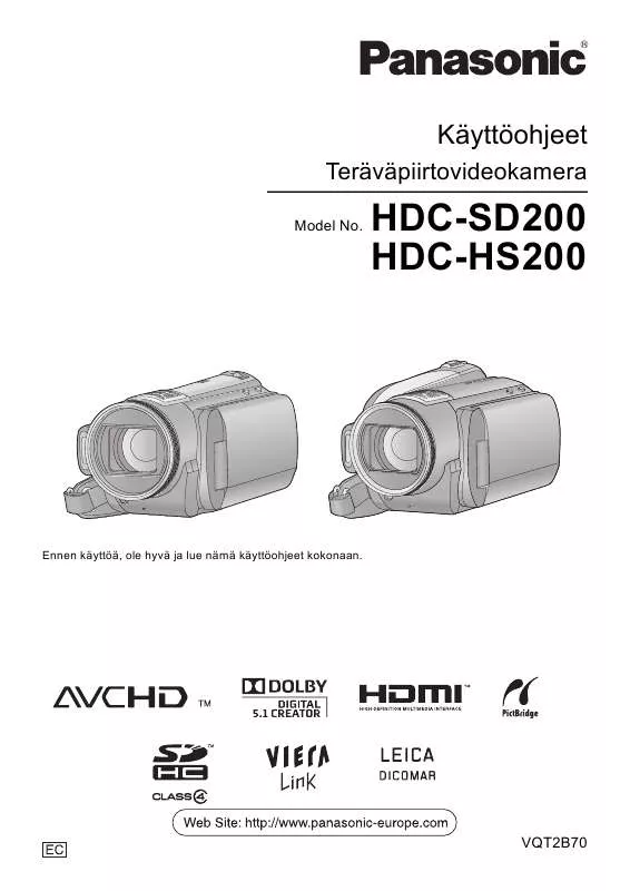 Mode d'emploi PANASONIC HDCHS200