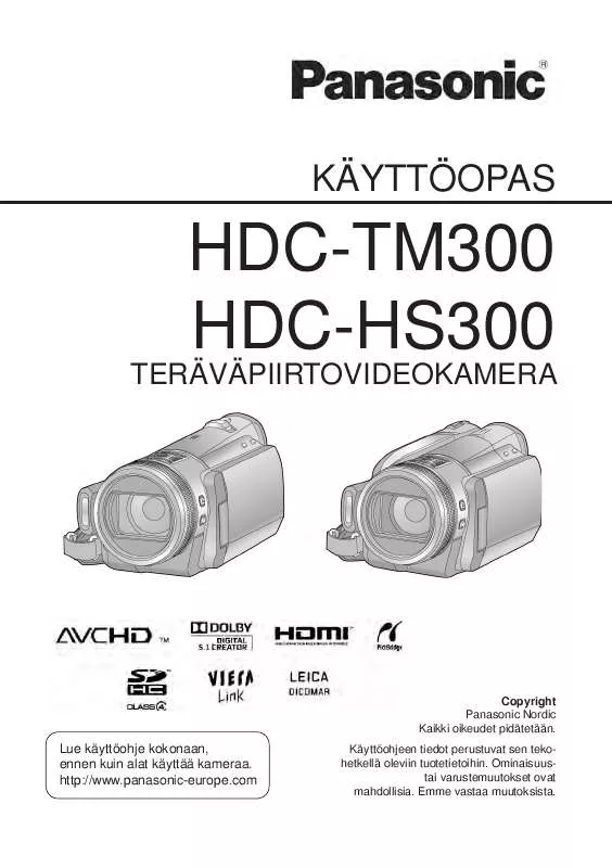 Mode d'emploi PANASONIC HDCHS300