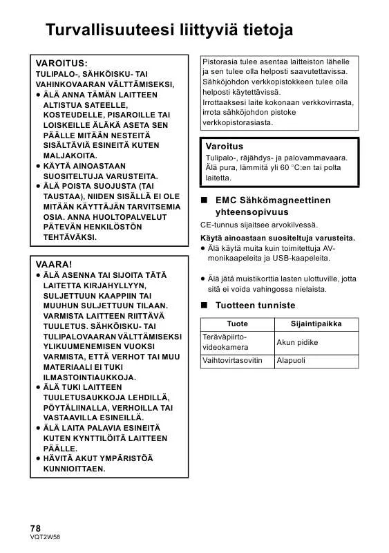 Mode d'emploi PANASONIC HDCSDX1EC