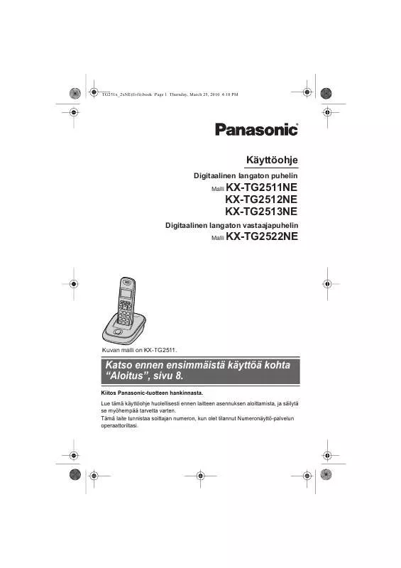 Mode d'emploi PANASONIC KXTG2513NE