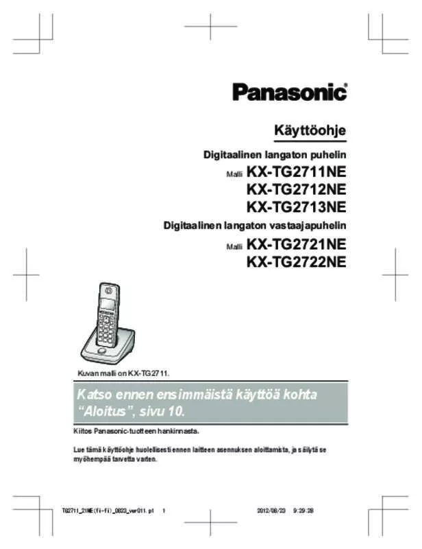 Mode d'emploi PANASONIC KX-TG2712NE