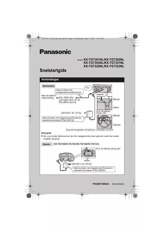 Mode d'emploi PANASONIC KXTG7301NL