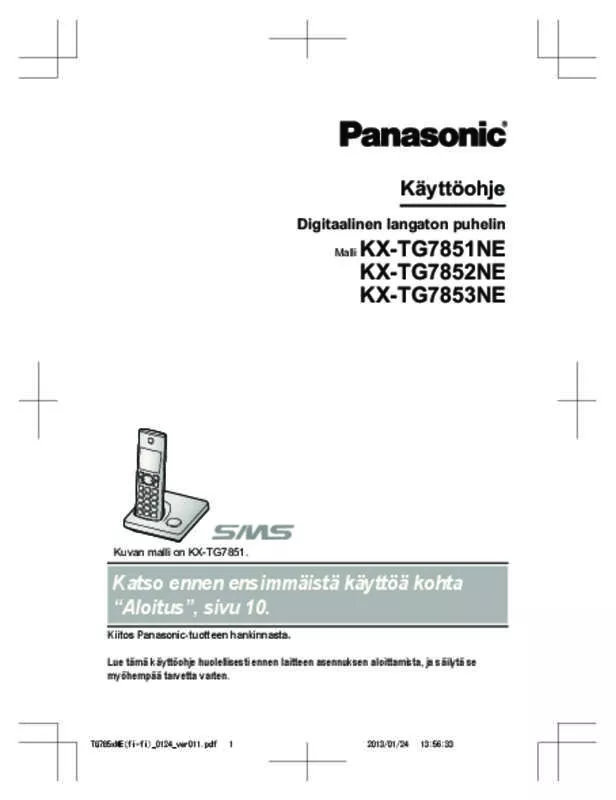 Mode d'emploi PANASONIC KX-TG7851NE