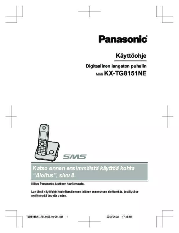 Mode d'emploi PANASONIC KX-TG8151NE