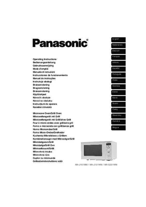 Mode d'emploi PANASONIC NN-J151WMEPG