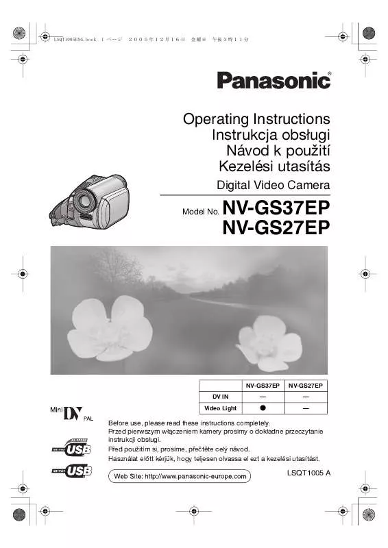 Mode d'emploi PANASONIC NVGS27EP