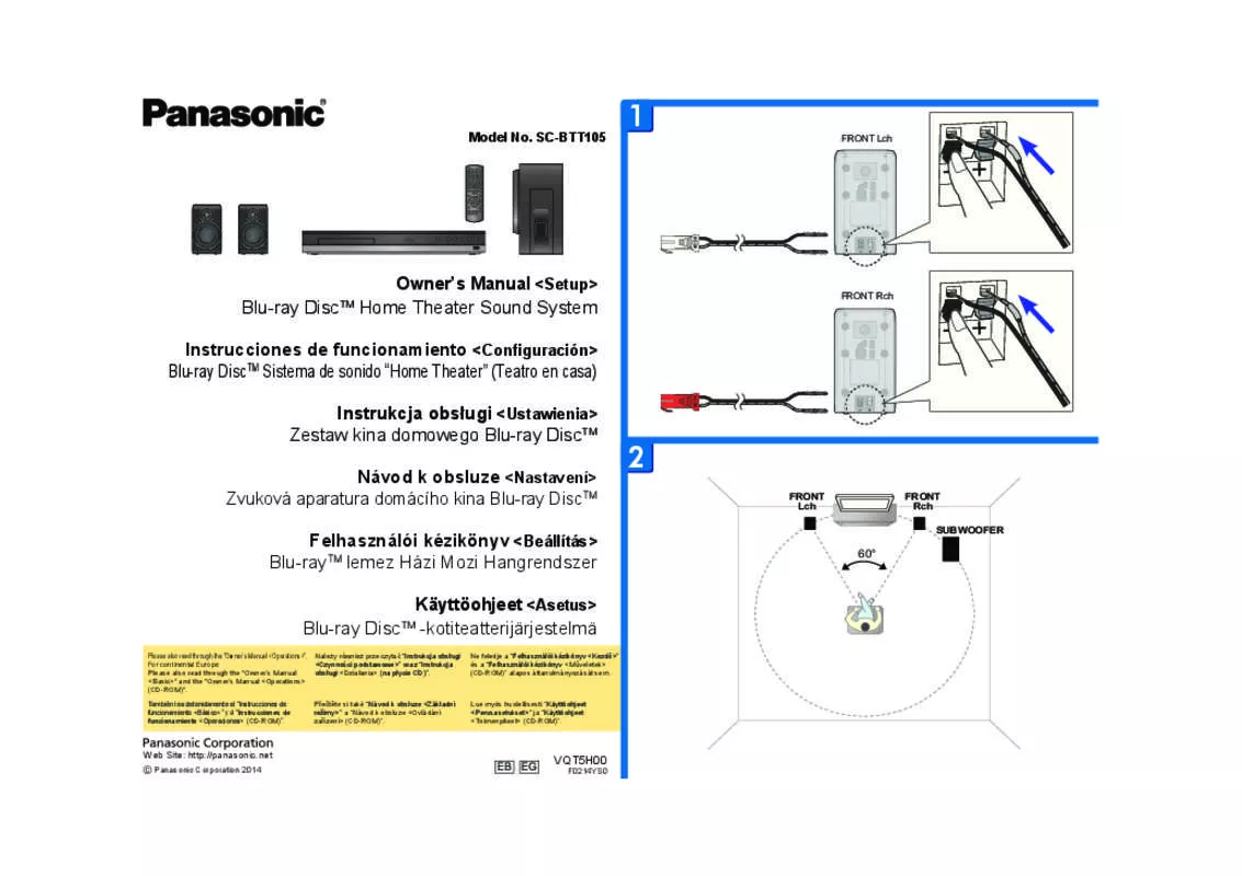 Mode d'emploi PANASONIC SC-BTT105EB