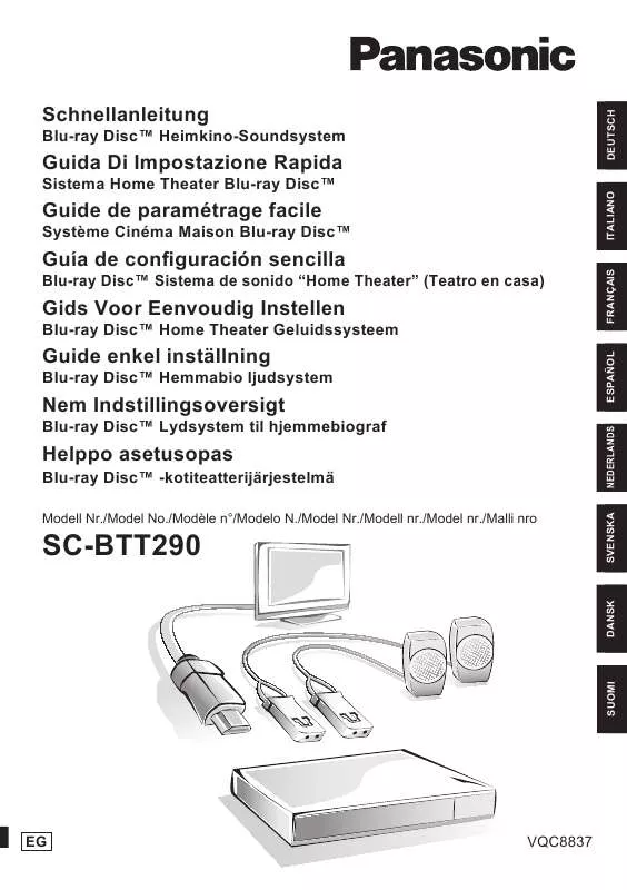 Mode d'emploi PANASONIC SC-BTT290