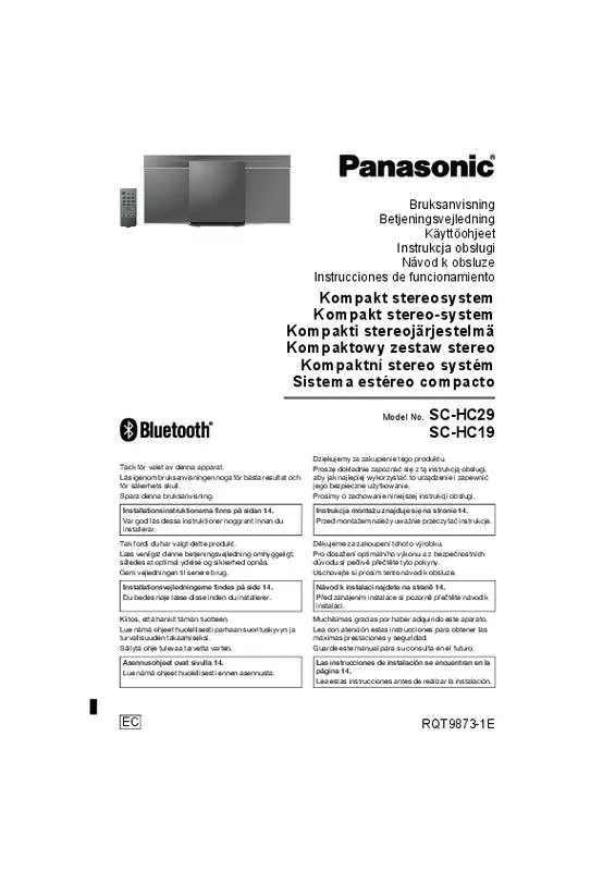 Mode d'emploi PANASONIC SC-HC19EC