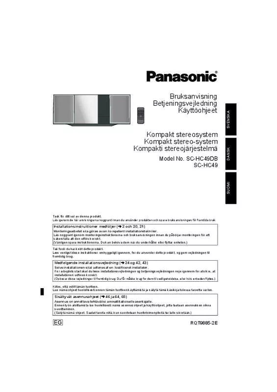 Mode d'emploi PANASONIC SC-HC49EG