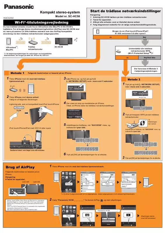 Mode d'emploi PANASONIC SCHC58EG